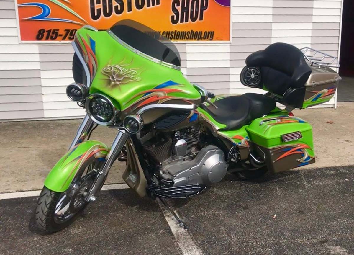 Green Custom Harley